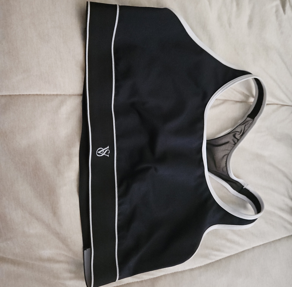 Victoria's Secret Black Sports Bralette with White Trim